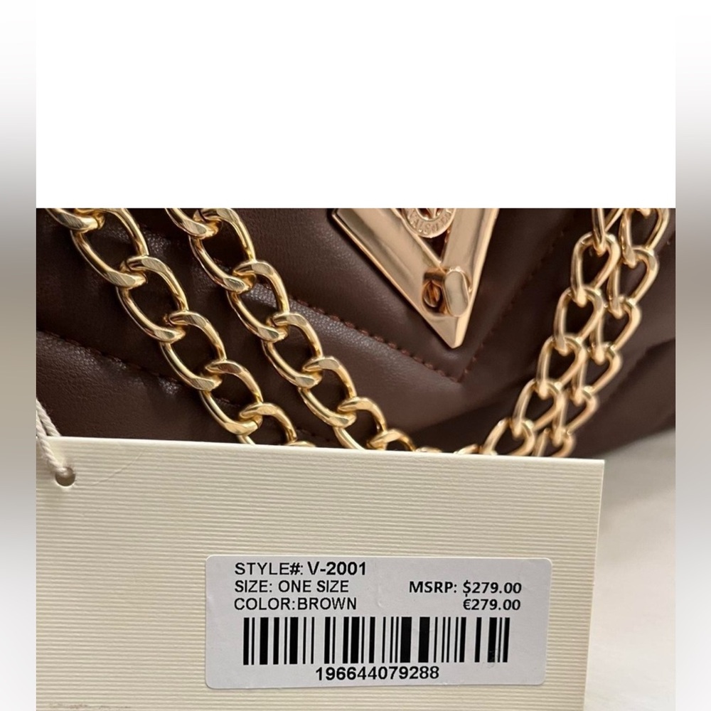 NWTValentino Orlandi Elegant Brown Quilted Shoulder Bag - Picture 8 of 13
